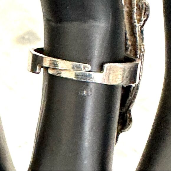 Turquoise tone silver tone adjustable ring - Picture 6 of 11